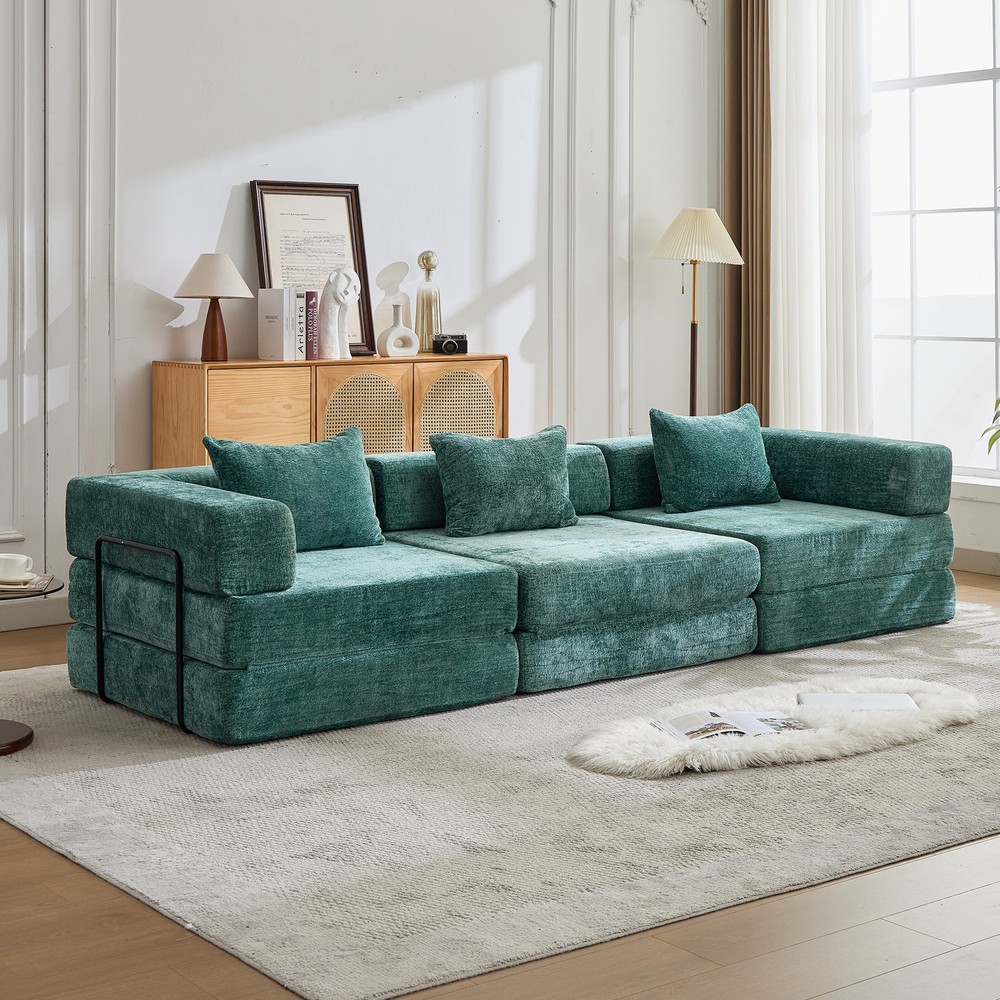 Compression Sofa,Convertible Floor Sofa Bed with Fixed-Shape Frame, Boneless M