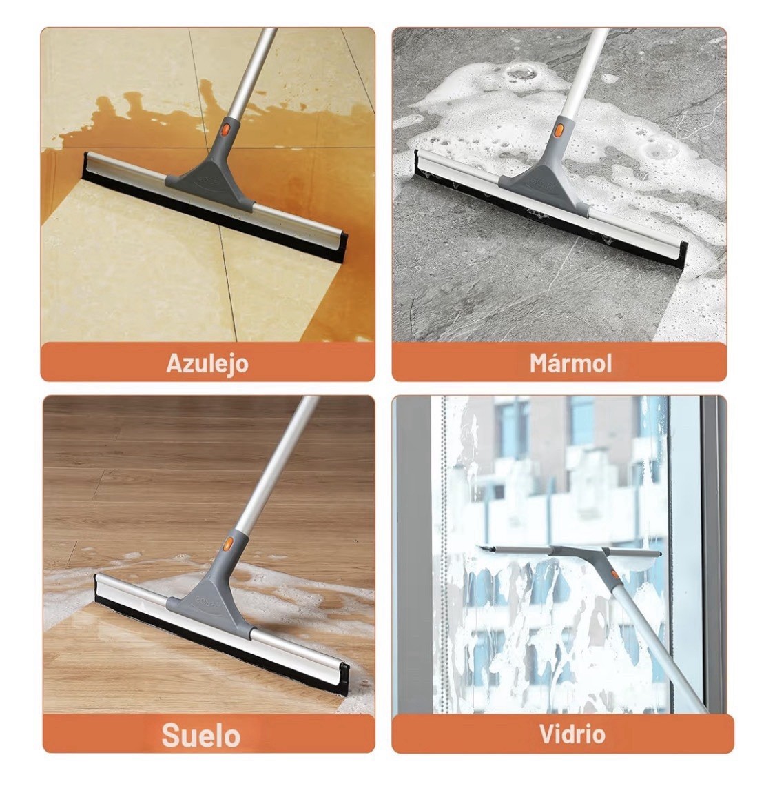 Eazer Extendable Aluminum Squeegee, Click & Lock, Rubber Blade, Multi-Surface gallery