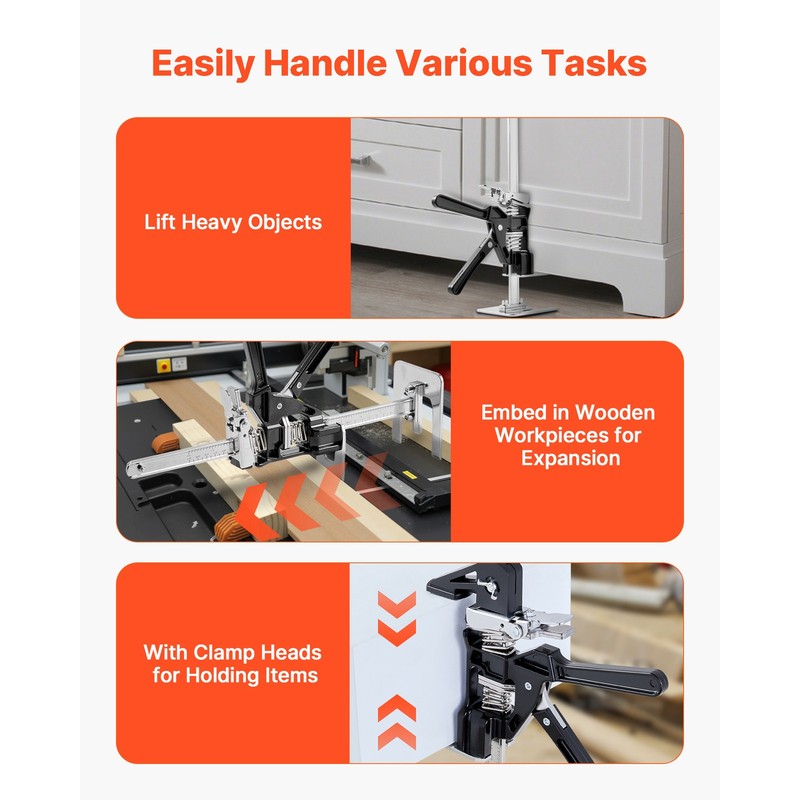 Labor Saving Arm Jack 2 PCS 440lbs Capacity 2 Modes Lifting up to 9.3" Black gallery