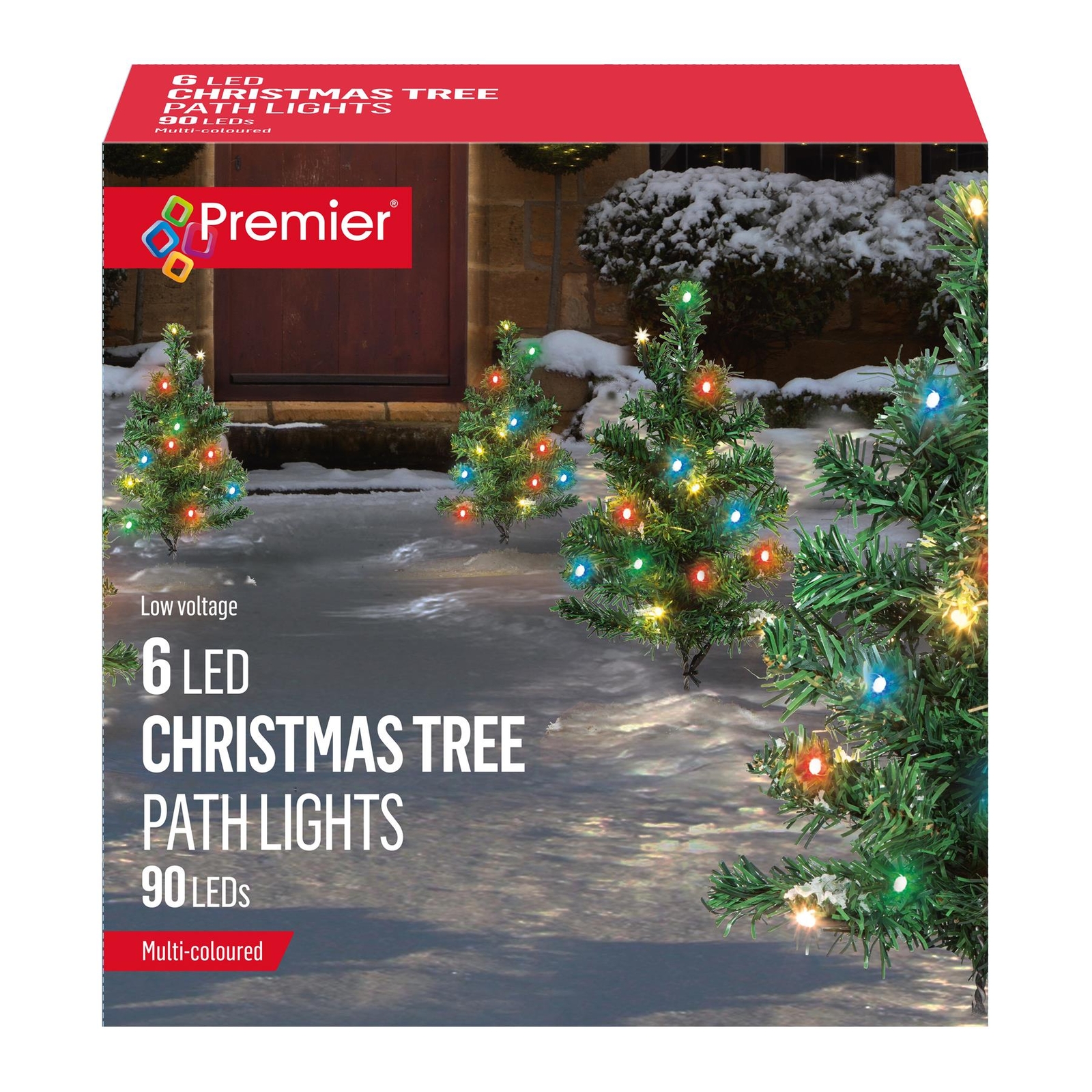 6 Christmas Tree Path Lights with LED's - 40cm Multi-Coloured gallery