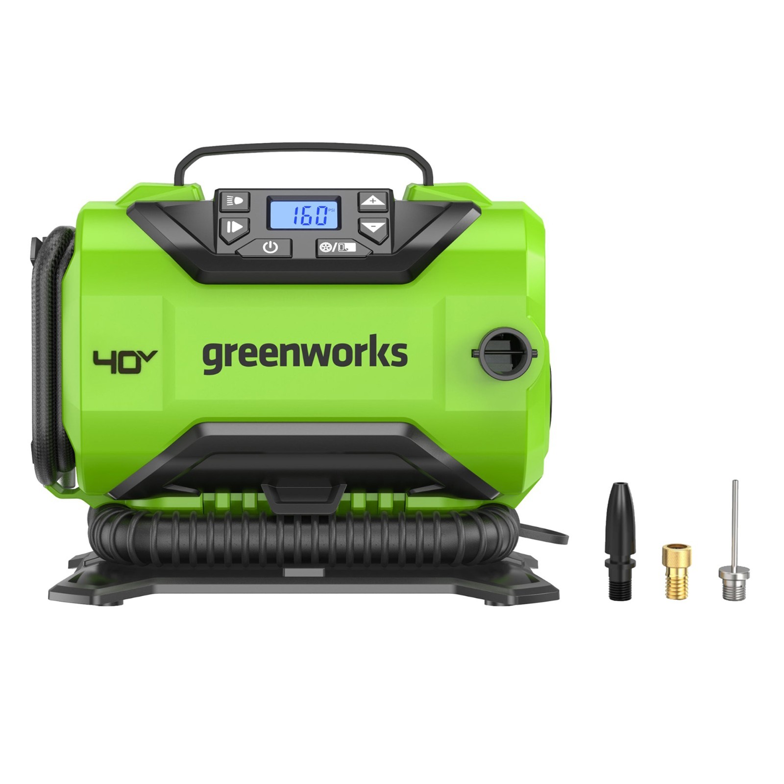 Greenworks 40V Battery Inflator Max 160Psi I 2nd Power Source: 12V Vehicle Power gallery