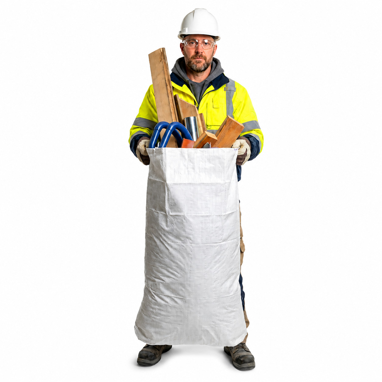 34 Pack-Reusable Contractor Bags 40 Gallon Heavy Duty White Woven Polypropylene gallery