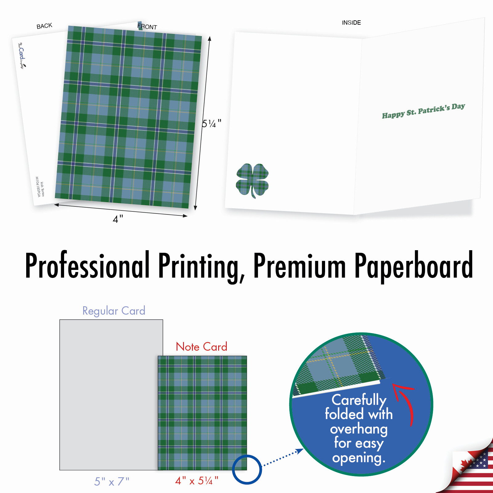 20 Asst'd St. Patrick's Day Notecards w/ Envelopes(2 of Each) Irish Tartan gallery