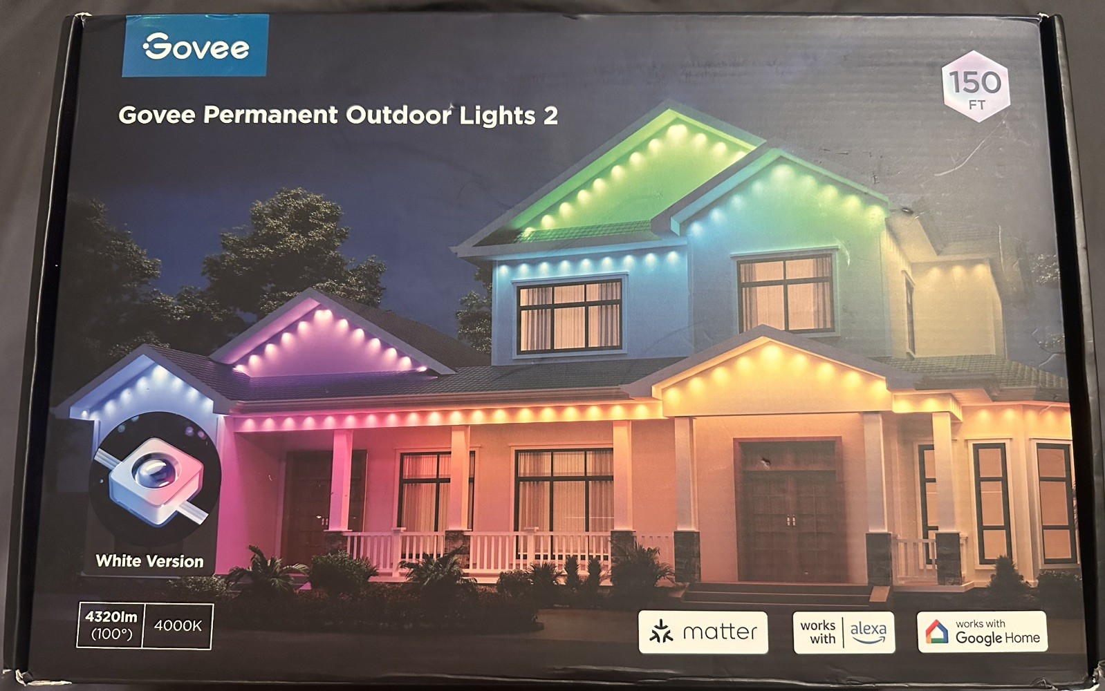 Govee Permanent Outdoor Lights 2 150ft White Version H705F Brand New unused! gallery