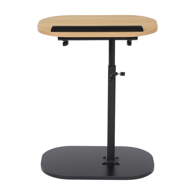 Log Color C-shaped Side Table Height Adjustable Side Table Small Coffee Table gallery