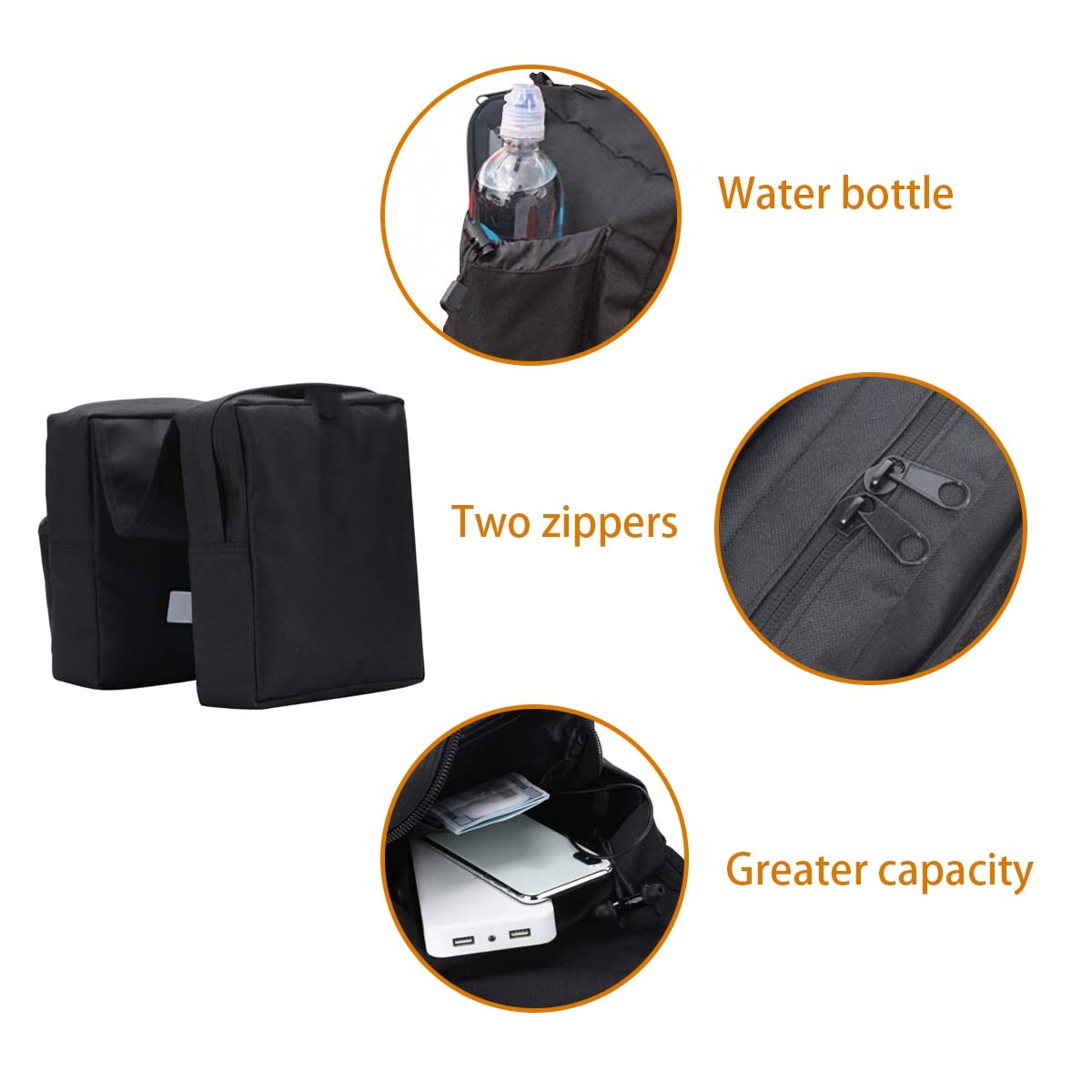 ATV Tank Top Bag Waterproof Storage Saddlebag w/ Drink Pocket Black gallery