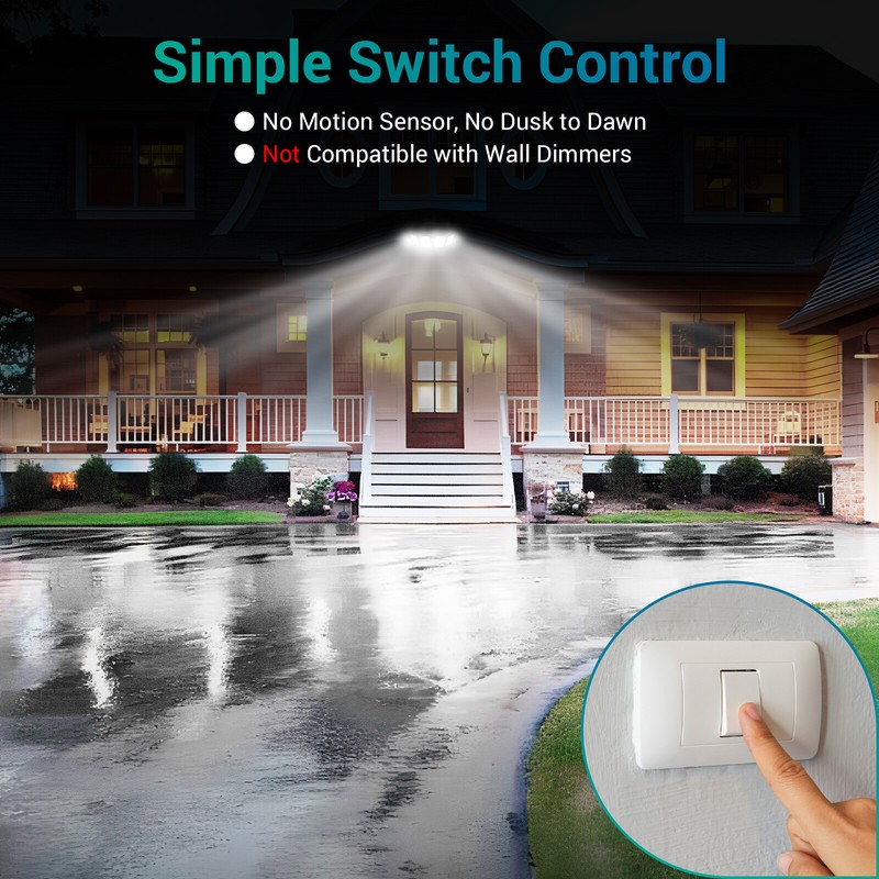 100W 4 Head LED Security Light 10000LM Exterior Flood Light Wall Switch IP65 gallery