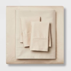 Queen Solid Performance 400 Thread Count Sheet Set True Khaki – Threshold: