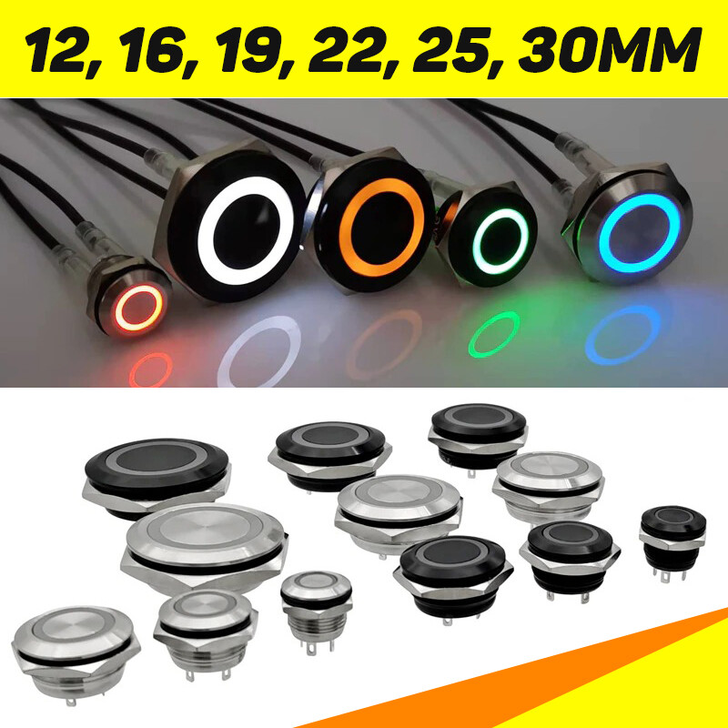 Short Mini Push Button Switch Electric Power Led Light Momentary Pressure Switch gallery