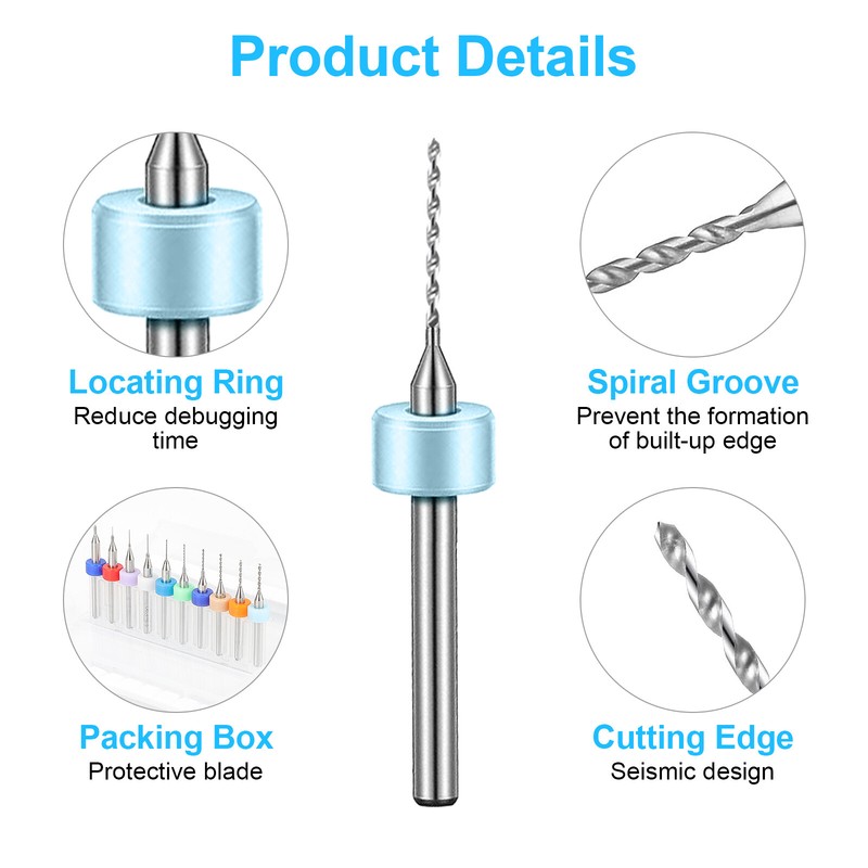 50Pcs Mini Carbide Micro Drill Bit Set 0.1-10mm For PCB CNC Print Circuit Board gallery