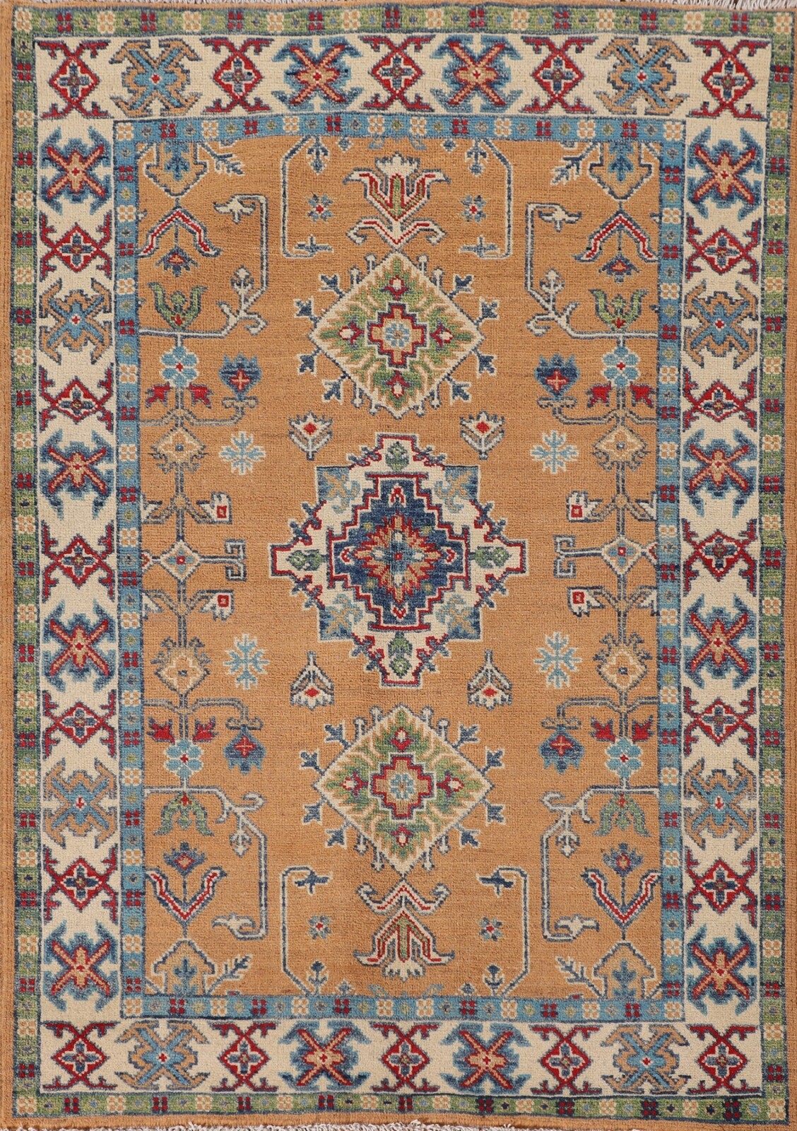 Tribal Traditional Super Kazak Geometric Oriental Handmade Rug Accent Carpet 3x5 gallery