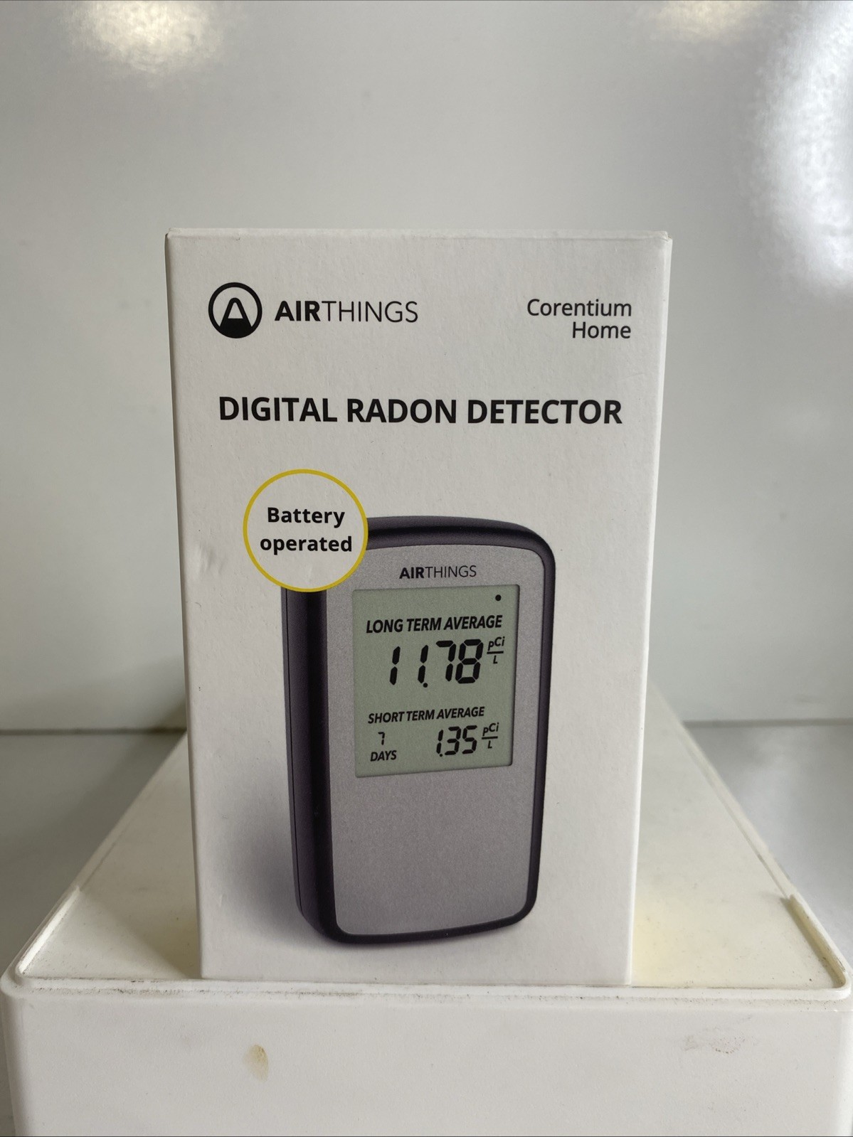Airthings Corentium Home 223 Digital Radon Detector, Black/Gray, portable gallery