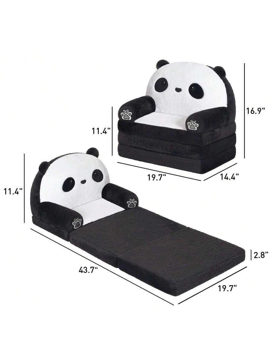 Toddler Plush Panda Chair Foldable Kids Sofa Reading Relaxing gallery