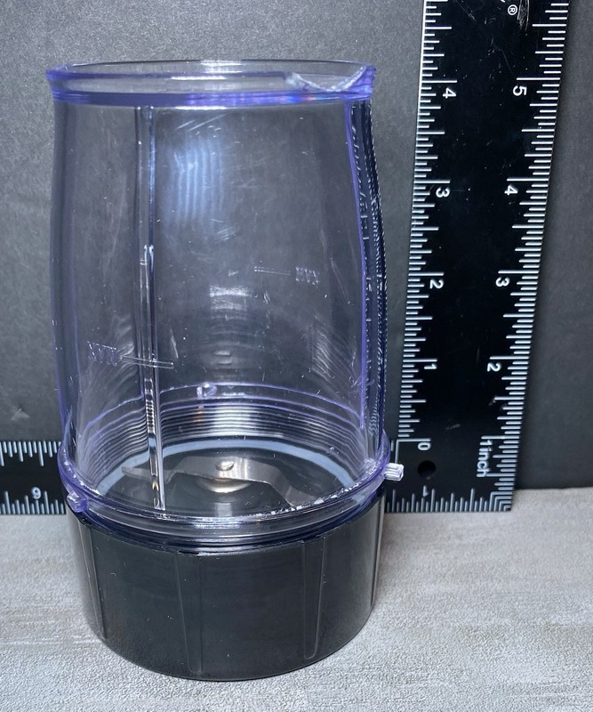 Mini Blender Chopper Cup w/ Blade Base Clear Purple Tint Replacement Part gallery
