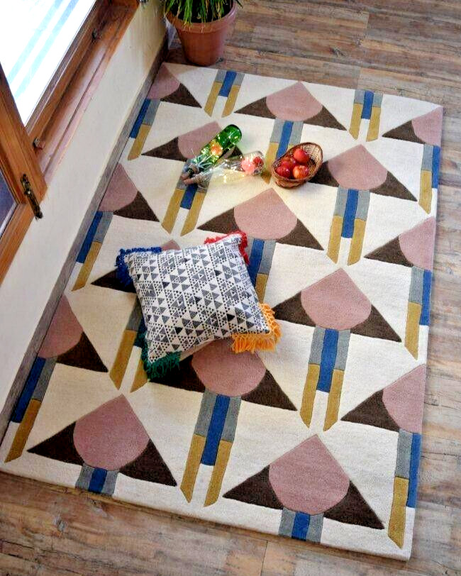 Berlin Hand Tufted Rug 100% NZ Wool Loop & Cut Pile Area Rug Handmade Wool Rug gallery
