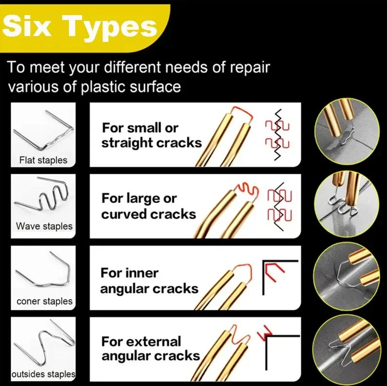 100pcs Plastic Welding Staples Set Car Bumper Repair Hot Stapler Nails - NEW gallery