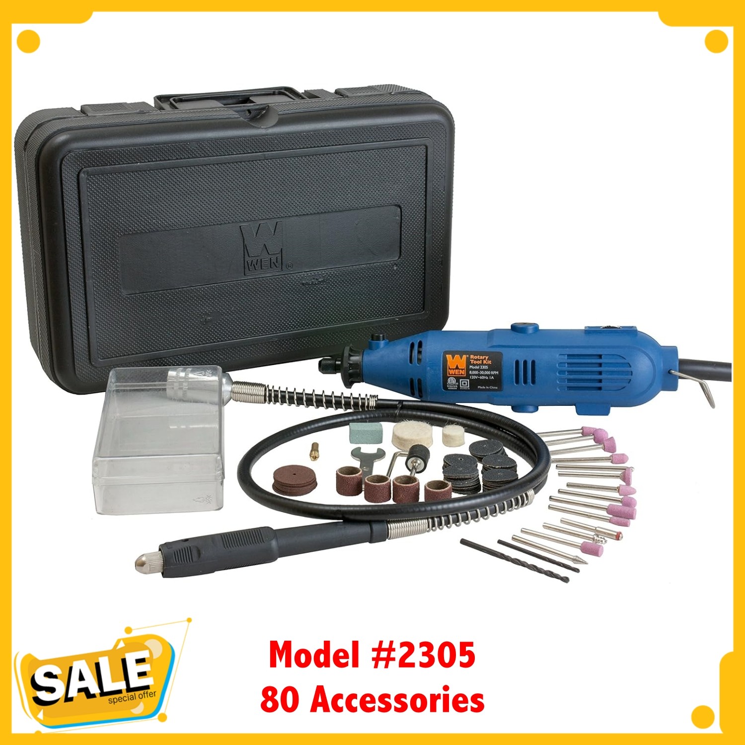 WEN Variable Speed Rotary Tool Kit Dremel Rotary Grinder Cutter with Flex Shaft gallery