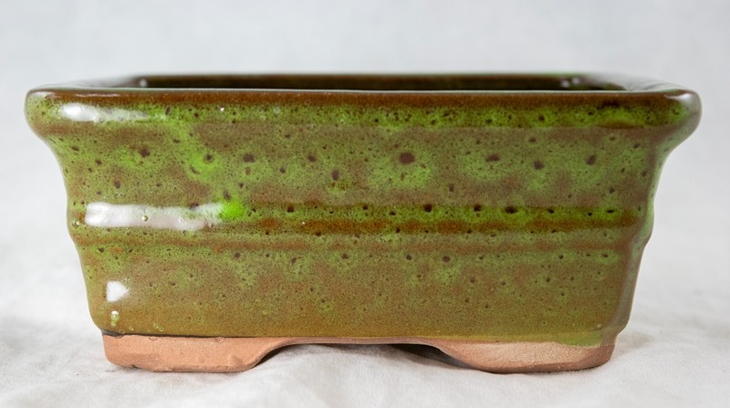 6" Rectangular Glazed Moss Green Cactus & Succulent, Bonsai Pot - Pot/Combo/Kit gallery