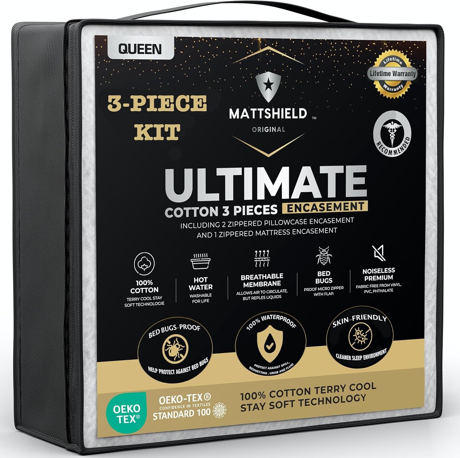 MATTSHIELD New 3-Piece Kit - Bed Bug-Proof Mattress Cover Queen Size... gallery