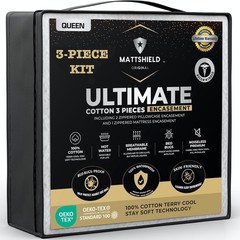 MATTSHIELD New 3-Piece Kit – Bed Bug-Proof Mattress Cover Queen Size…