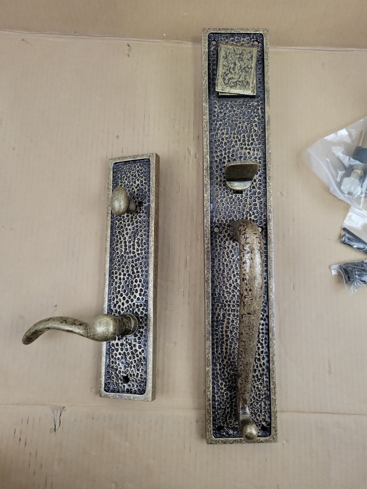 Signature Hardware Hand Hammered Traeger Entrance Door Set - Right Hand -... gallery