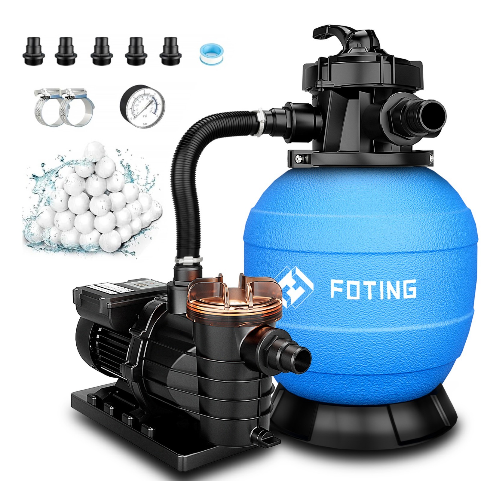 FOTING Pool Pumps Above Ground, 1HP 3800GPH Sand Filter Pump for Above Ground gallery