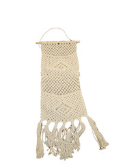 Macrame Wall Hanging Boho 2 pocket Woven Tapestry Tassel Home Decors 12 x 32