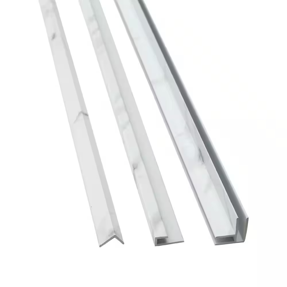 Carrara Marble 94 In. Vinyl Backsplash Accessory Trim Kit gallery
