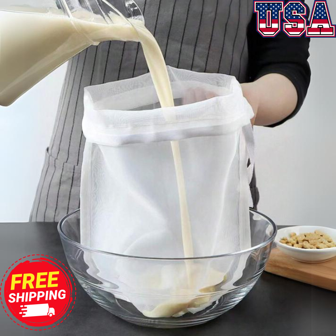 Reusable Nut Milk Bag Food Strainer Nut Bags for Straining Fruit Juice gallery