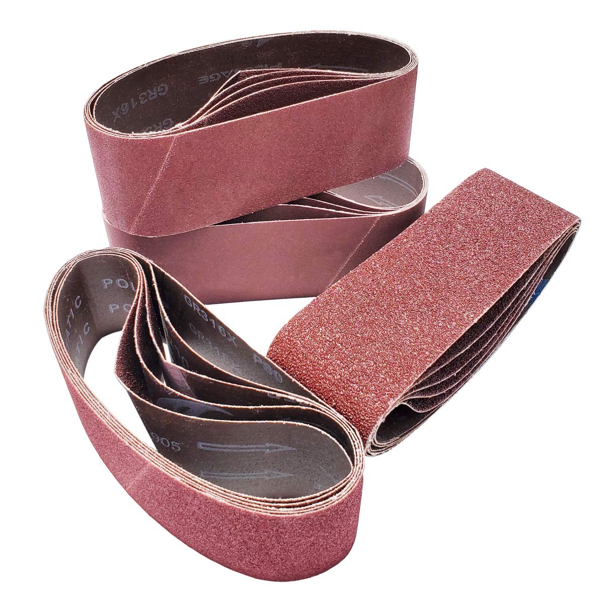 20 PCS 3 inch x 24 inch Abrasive Sanding Belts - 5 Each of 40 80 120 240 Grit gallery