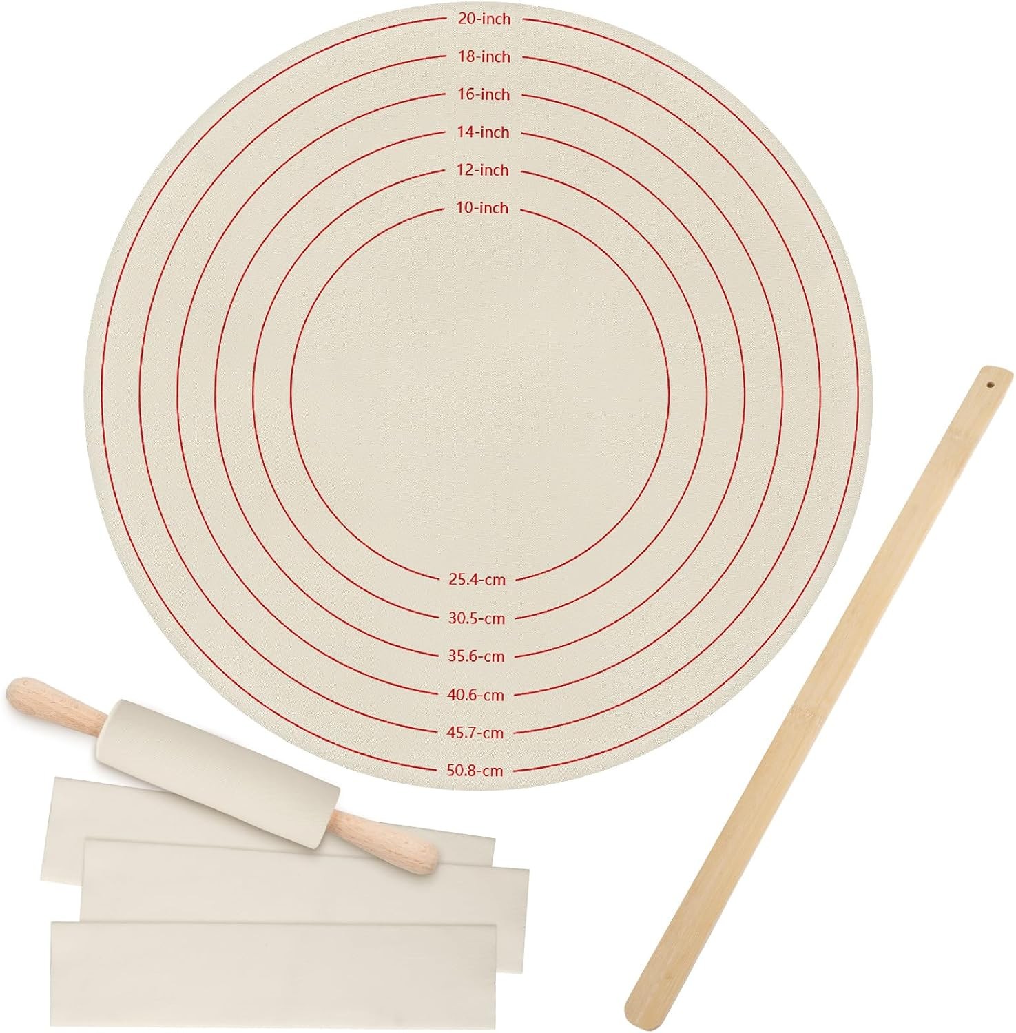 5 Pcs Traditional Norwegian Lefse Making Kit,20 Inch Pastry as pictures shown gallery