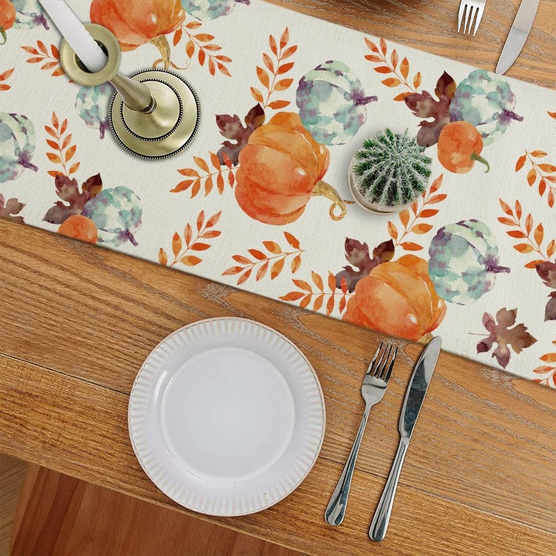 Fall Table Runner 13x48 Inch Leaf Berry Autumn Harvest Thanksgiving Decor gallery