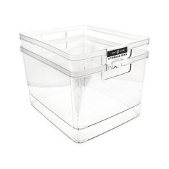 2-Pack Extra-Large Clear Storage Bins (11.5” L x 14” W x 9” H) w/Cutout Handl…