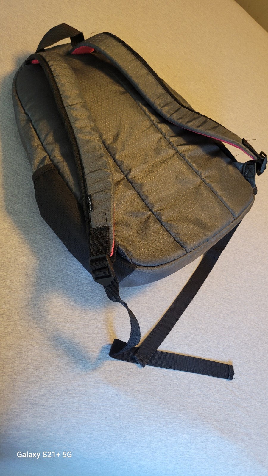 Vessel Backpack Gray and Red Nylon Filled With Purpose day pack 3