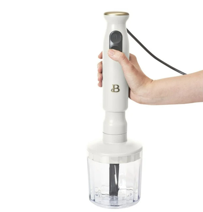 Beautiful 2-Speed Immersion Blender with Chopper & Measuring Cup, White Icing gallery