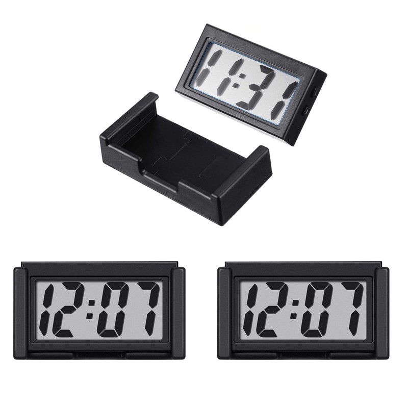 3PCS Small Digital Clock Mini Adhesive Stick On For Car Home Office Use New Set gallery