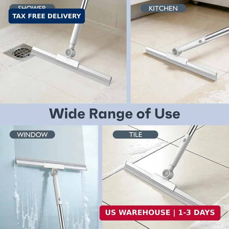 nacena Floor Squeegee, 52-in Adjustable Long Handle Squeegee for Floor Water Rem gallery