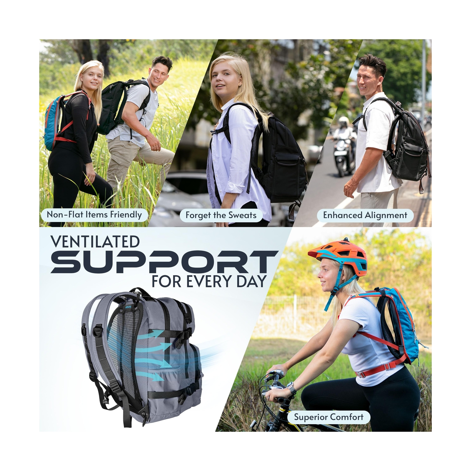 Lightweight Ventilation Backpack Spacer - Walking Backpack Frame with Breatha... 2
