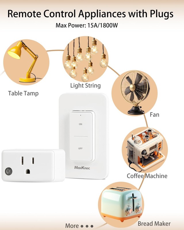 Remote Control Outlet, Wireless Wall Mounted Light Switch Kit, FCC & ETL List... gallery