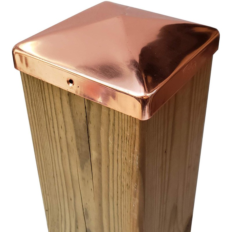 5.5" x 5.5" Solid Copper Pyramid Post Cap for True/Actual 5.5" x 5.5" Wood Posts gallery