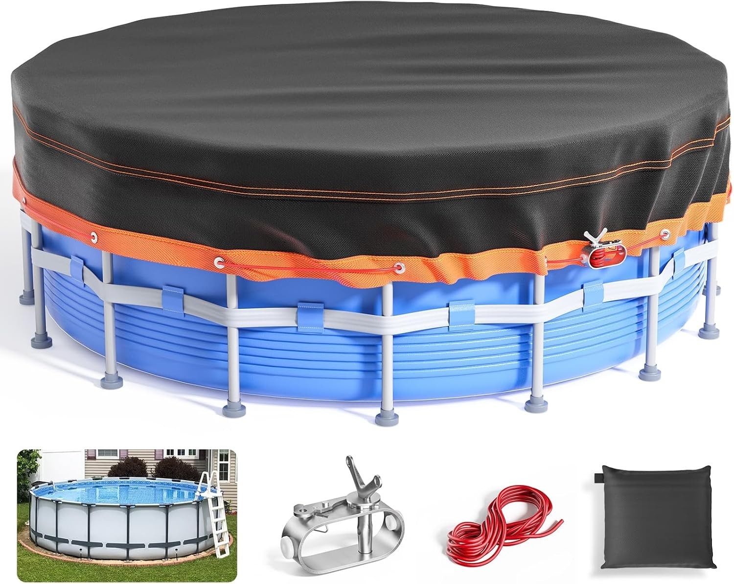 20Ft Round Pool Cover - Solar Covers for Above Ground Pools, Oxford Fabric Pool gallery