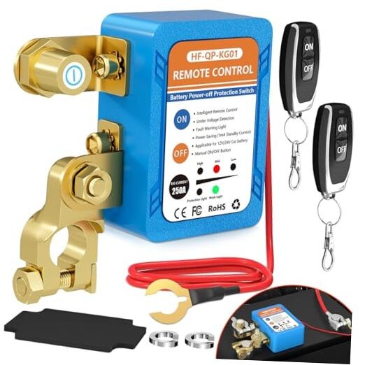 Kill Switch for Car, Remote Battery Disconnect Switch 12V, Car Anti Theft Kill gallery