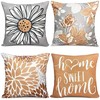 Decorative Throw Pillow Covers Set of 4 Coffee Pillow 18"L x 18"W Coffee-floral gallery