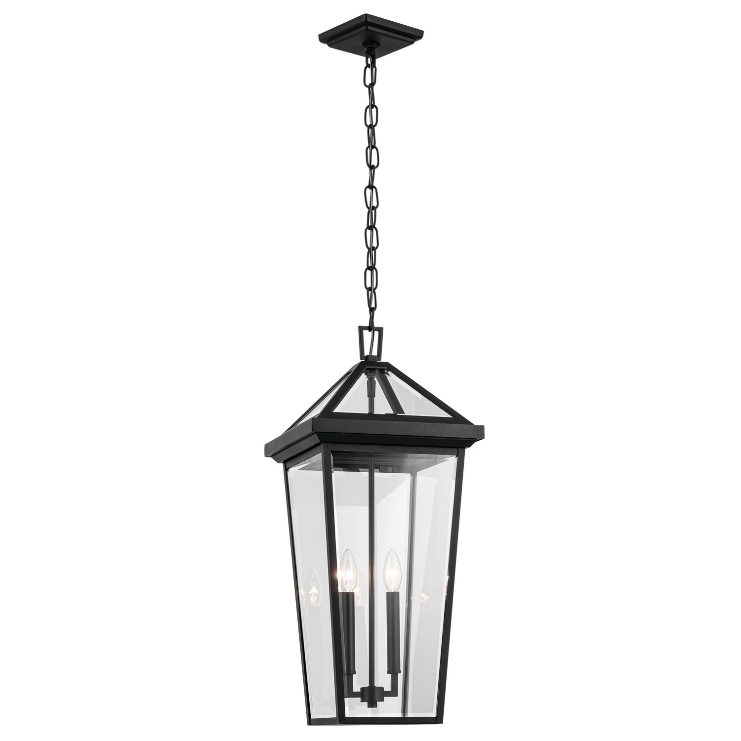 Textured Black Two Light Outdoor Pendant from the Regence Collection gallery