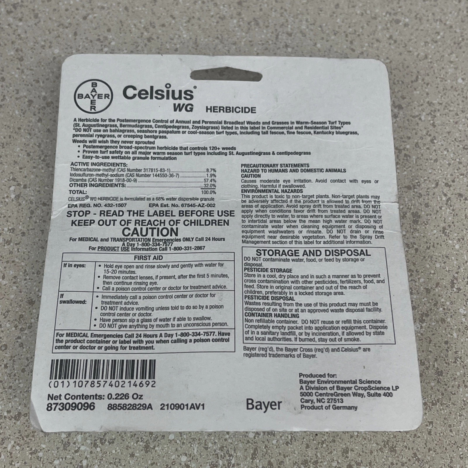 Celsius Herbicide - Single dose 0.226 oz Easy Mix Packet - Post Emergent gallery