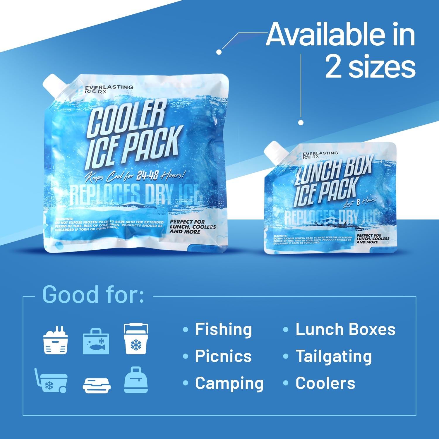 Reusable Ice Packs for Cooler (4 Pack) Up to 48 Hours Freezer Packs for Coole... gallery