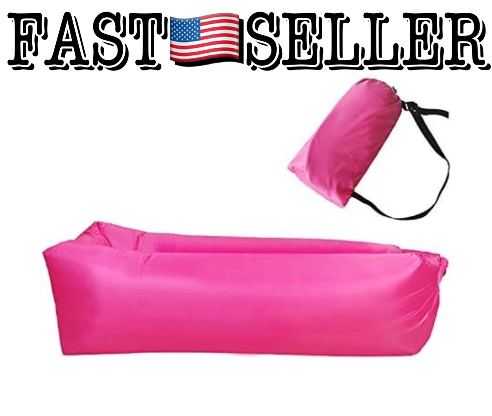 Inflatable Lounger with Carry Bag & Stake Lightweight & Waterproof (Pink) gallery