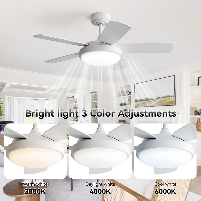 Sofucor 42'' Ceiling Fans with Lights & Dimmable LED Quiet Reversible DC Motor gallery