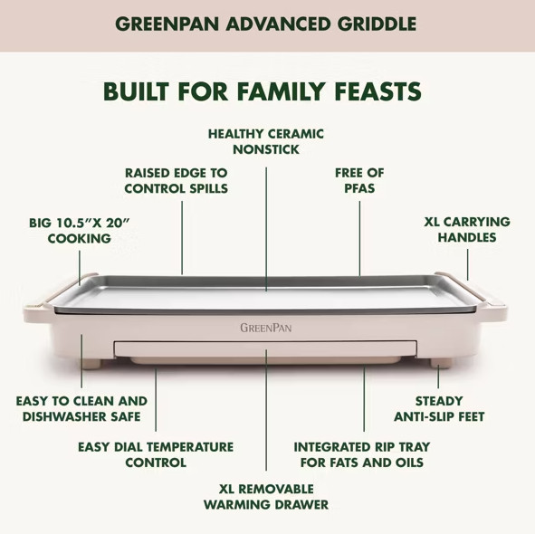 GreenPan Advanced Griddle with Warming Drawer gallery