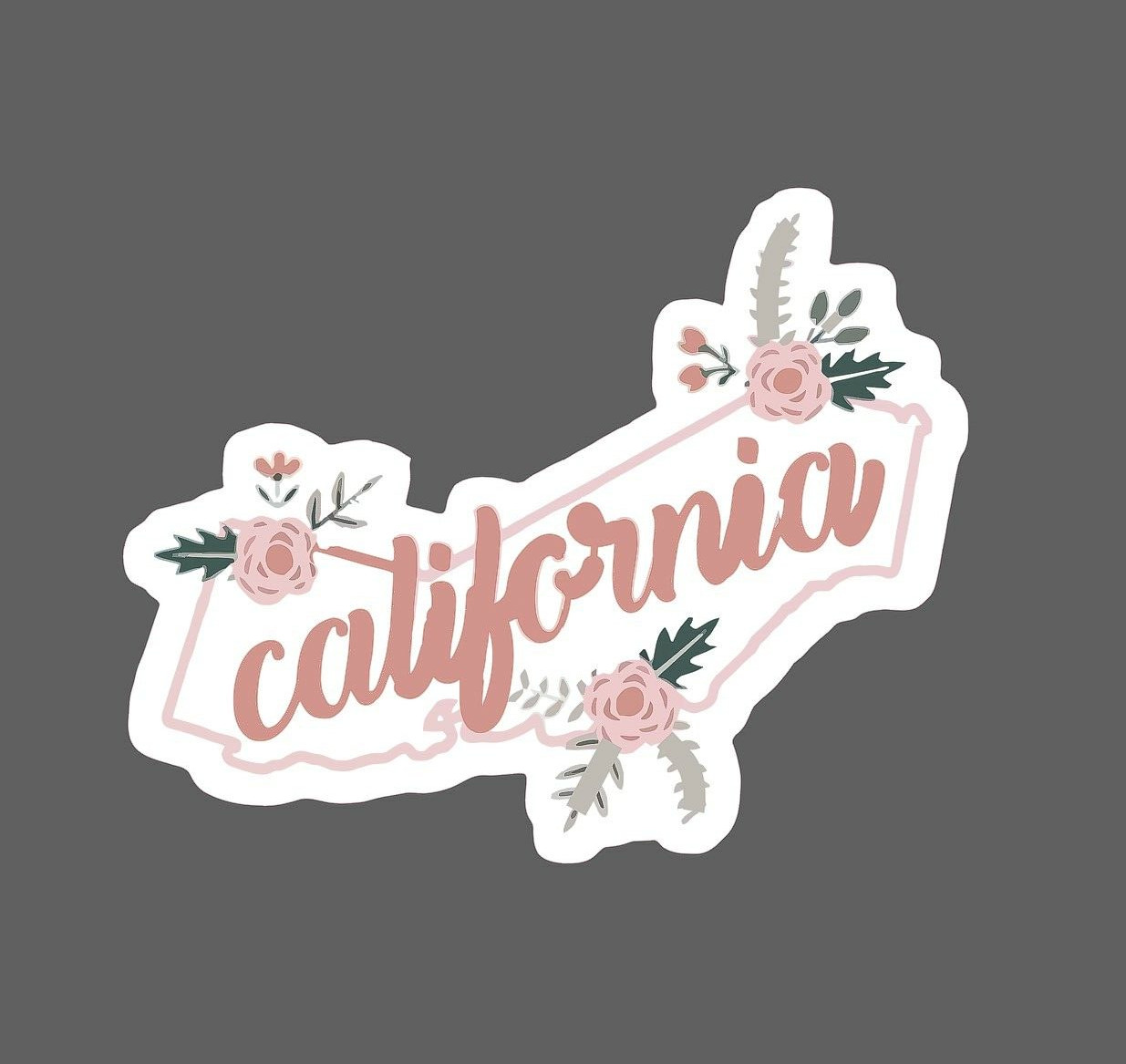 California Sticker State Floral Waterproof - Buy Any 4 For $1.75 Each Storewide! gallery